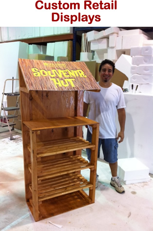 Custom Made Retail Displays and Props Made of Wood