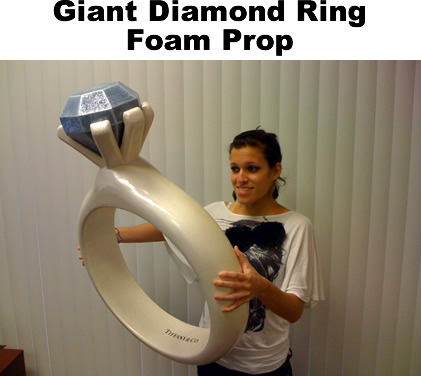 Custom made giant diamond ring foam prop