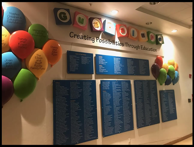 Custom Foam Sign and Balloon for Donor Wall